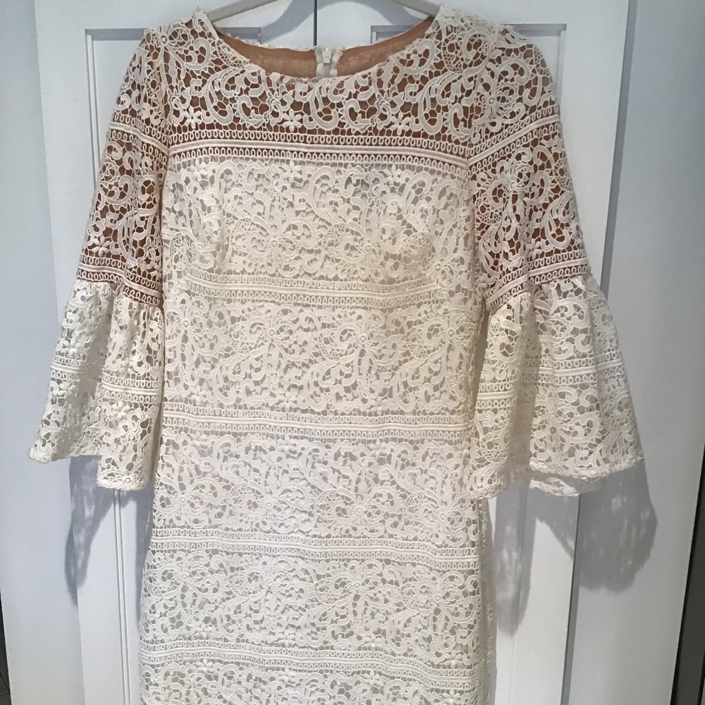Lauren by Ralph Lauren Ivory Crocheted Dress